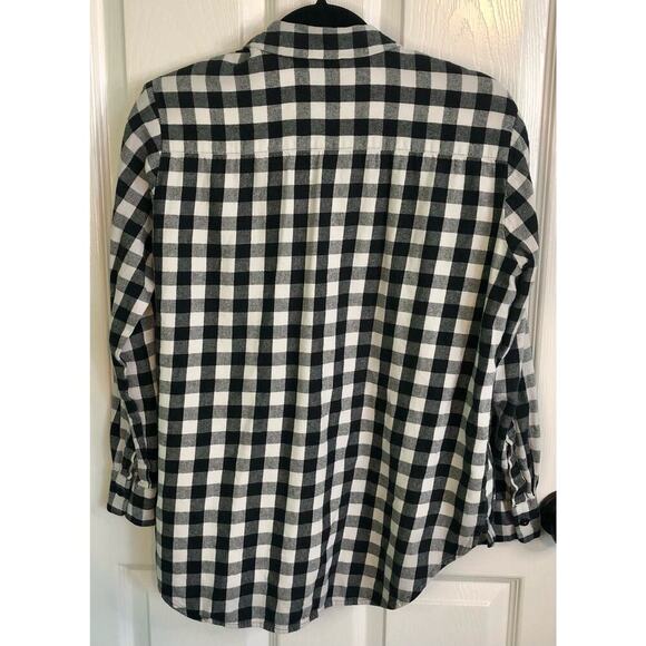 Madewell Women's Small Black & White Flannel Oversized Boyshirt in Buffalo Check - Picture 5 of 5
